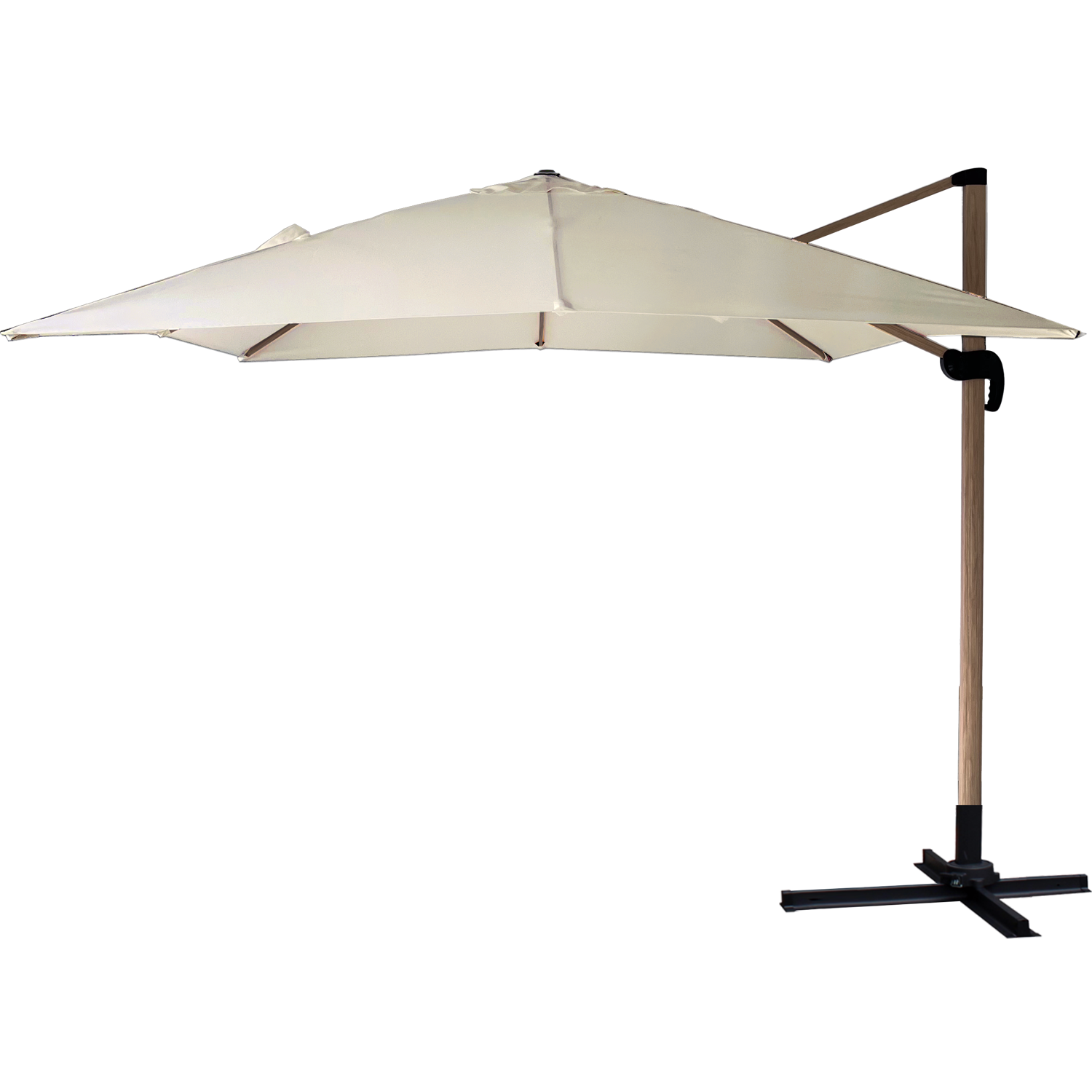 Parasol de jardin 3 x 3 m Roma avec housse – effet bois