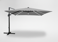 PARASOL DE JARDIN 3 x 3 M GRIS "ROMA" AVEC HOUSSE ET LED