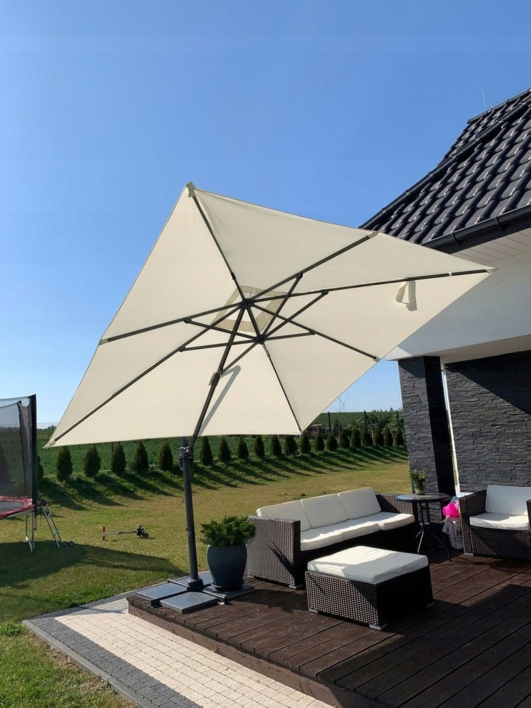 Parasol de jardin « ROMA » 3 x 4 m avec housse