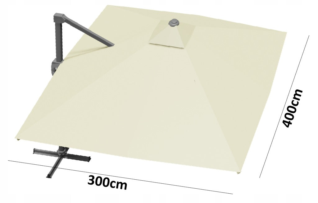 Parasol de jardin « ROMA » 3 x 4 m avec housse