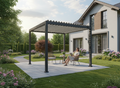 PERGOLA DE JARDIN EN ALUMINIUM GRISE LED 3 x 3 x 2,5 M